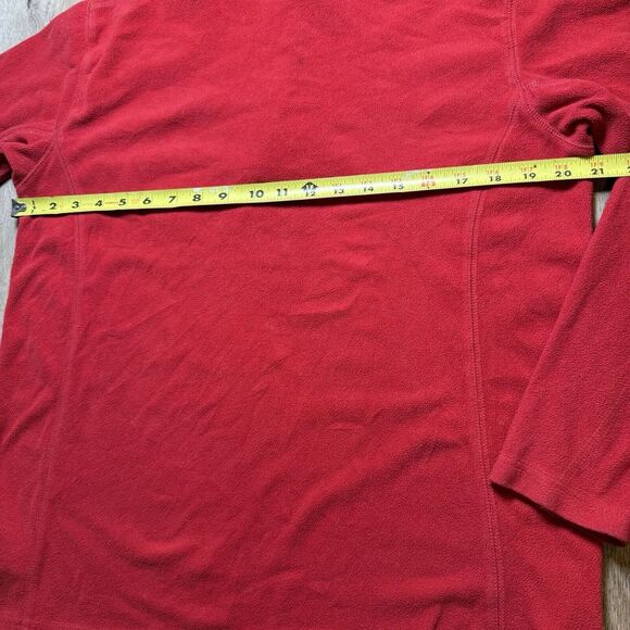 Columbia Mens Small Pullover 1/4 Zip Red Long Sleeve Fleece Sweatshirt Small‎ - Picture 8 of 10